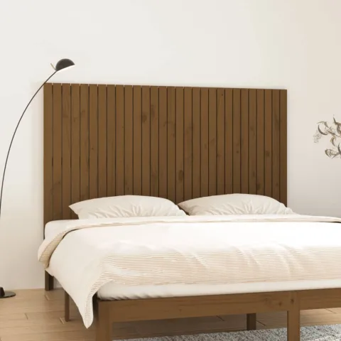 vidaXL Tăblie de pat pentru perete, maro miere, 185x3x110 cm, lemn pin