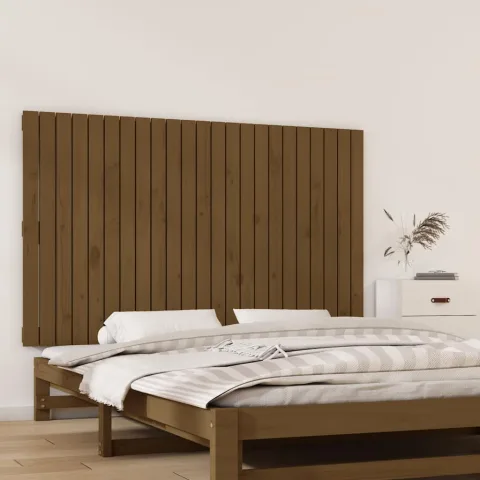 vidaXL Tăblie de pat pentru perete, maro miere, 147x3x90 cm