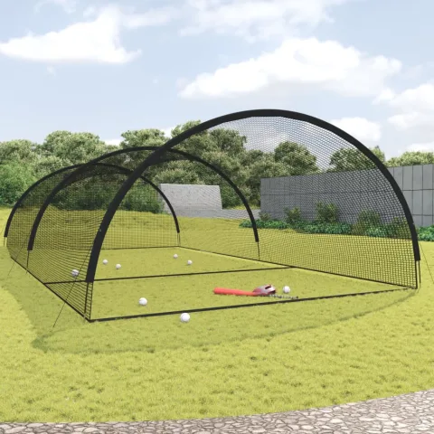 vidaXL Țarc plasă de lovituri baseball negru 900x400x250 cm poliester