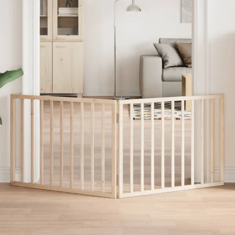 vidaXL Poartă de acces pentru câini pliabilă, 2 panouri, 160 cm, lemn de plop