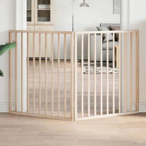 vidaXL Poartă de acces pentru câini pliabilă, 2 panouri, 160 cm, lemn de plop
