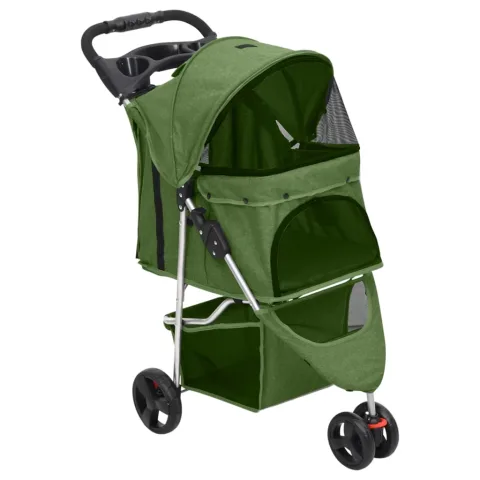 vidaXL Cărucior pliabil pentru câini verde 80x46x98 cm țesătură Oxford