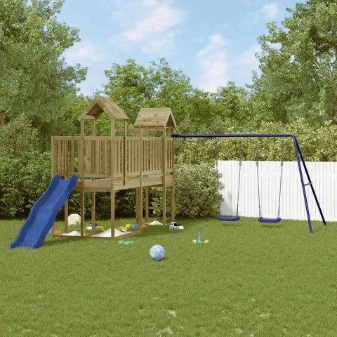 vidaXL Set de joacă pentru exterior, lemn de pin impregnat