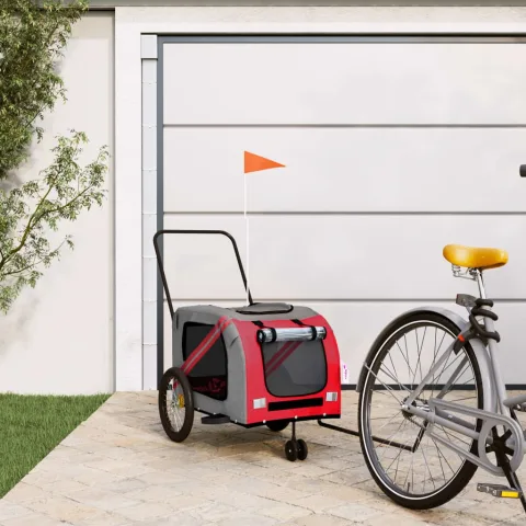 vidaXL Remorcă de bicicletă animale portocaliu/gri, textil oxford/fier