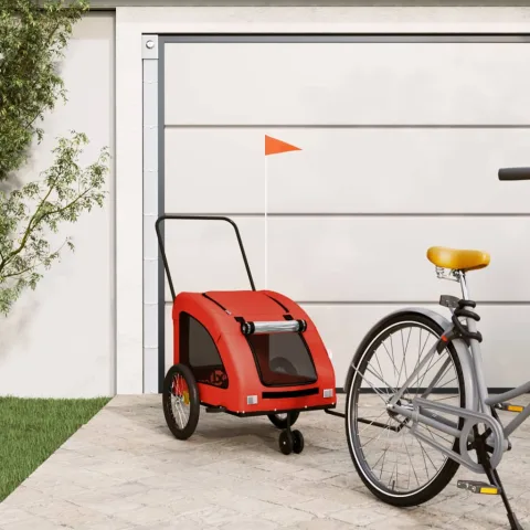vidaXL Remorcă de bicicletă animale portocaliu/gri, textil oxford/fier