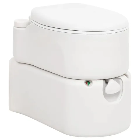 vidaXL Toaletă de camping integrată, alb, 24+17 L HDPE și email