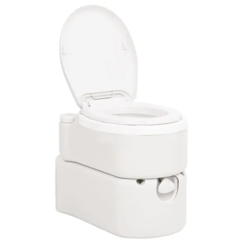 vidaXL Toaletă de camping integrată, alb, 24+17 L HDPE și PP