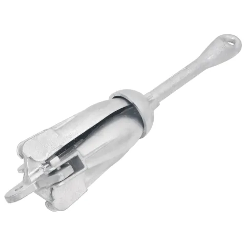 vidaXL Ancoră pliabilă argintie 8 kg, fontă galvanizată la cald