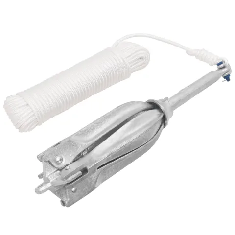 vidaXL Ancoră pliabilă cu funie, 12 kg, fontă galvanizată la cald