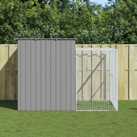 vidaXL Cușcă de câine & țarc gri deschis 214x253x181cm oțel galvanizat