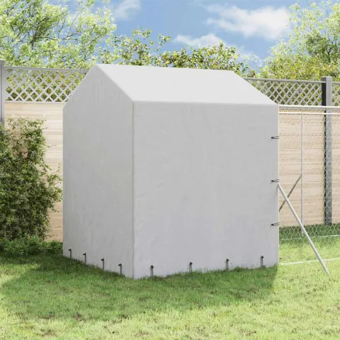 vidaXL Padoc exterior cu acoperiș argintiu 2x14x2,5 m oțel galvanizat