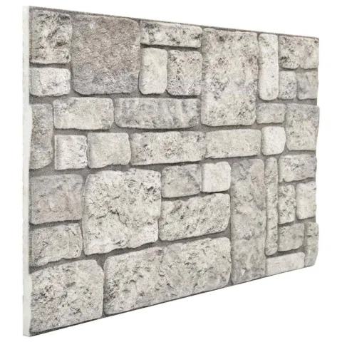 vidaXL Panouri de perete 10 buc. 100 x 50 cm Gri Spumă EPS