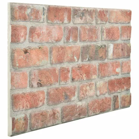 vidaXL Panouri de perete 10 buc. 100 x 50 cm Roșu Spumă EPS