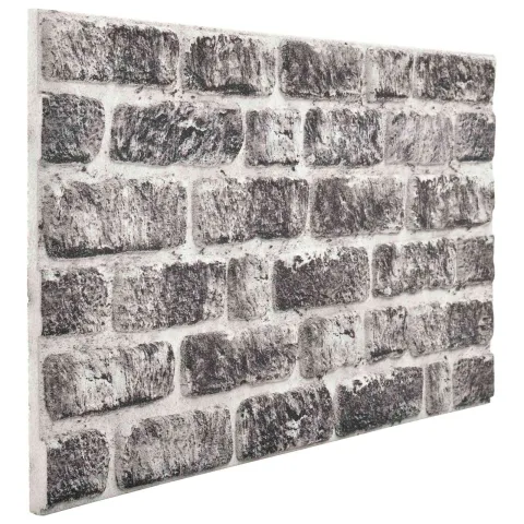 vidaXL Panouri de perete 10 buc. 100 x 50 cm Gri închis și alb