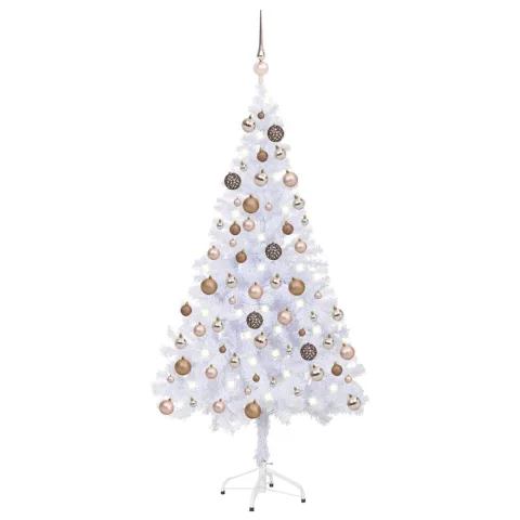 vidaXL Brad de Crăciun pre-iluminat cu globuri, 120 cm, 230 ramuri