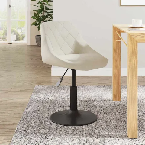 vidaXL Scaun de bar, crem, catifea