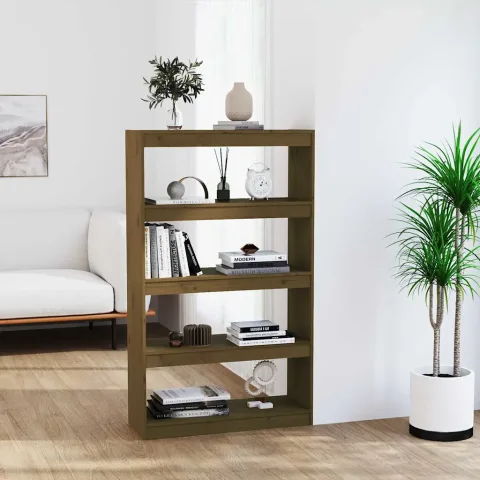 vidaXL Bibliotecă/Separator cameră maro miere 80x30x135,5 cm lemn pin