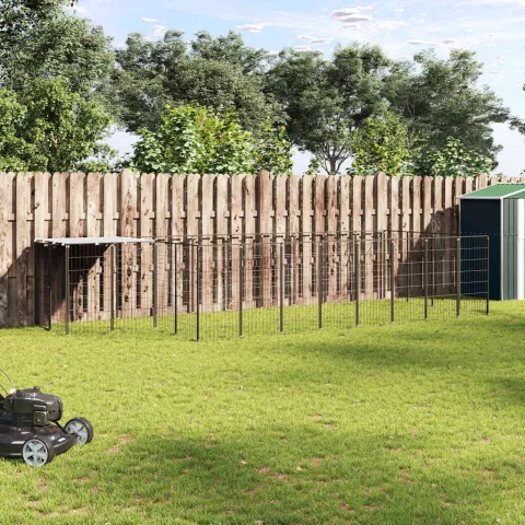 vidaXL Padoc pentru câini, negru, 10,89 m², oțel