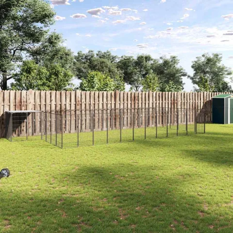 vidaXL Padoc pentru câini, negru, 22,99 m², oțel