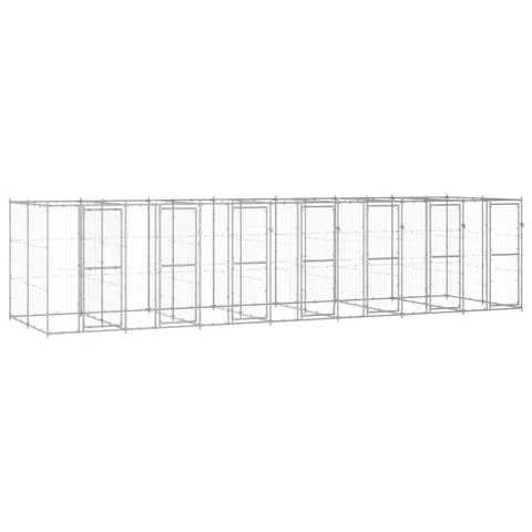 vidaXL Padoc pentru câini de exterior, 16,94 m², oțel galvanizat