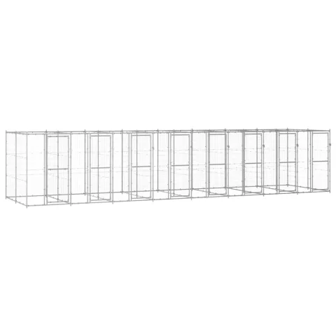 vidaXL Padoc pentru câini de exterior, 19,36 m², oțel galvanizat