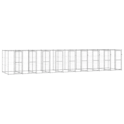 vidaXL Padoc pentru câini de exterior, 21,78 m², oțel galvanizat