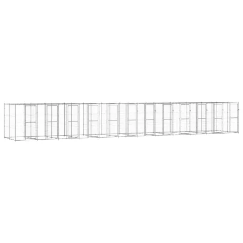 vidaXL Padoc pentru câini de exterior, 29,04 m², oțel galvanizat