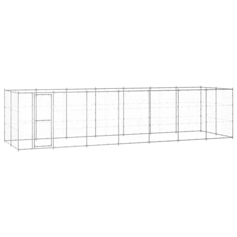 vidaXL Padoc pentru câini de exterior, 16,94 m², oțel galvanizat