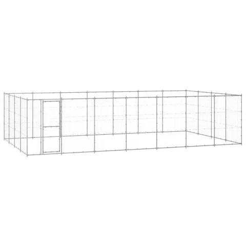 vidaXL Padoc pentru câini de exterior, 33,88 m², oțel galvanizat