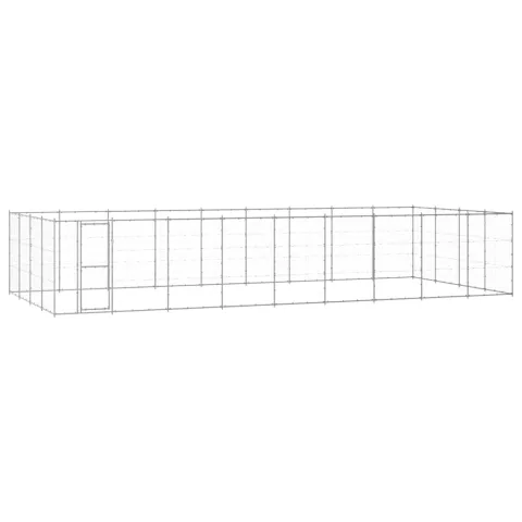 vidaXL Padoc pentru câini de exterior, 43,56 m², oțel galvanizat