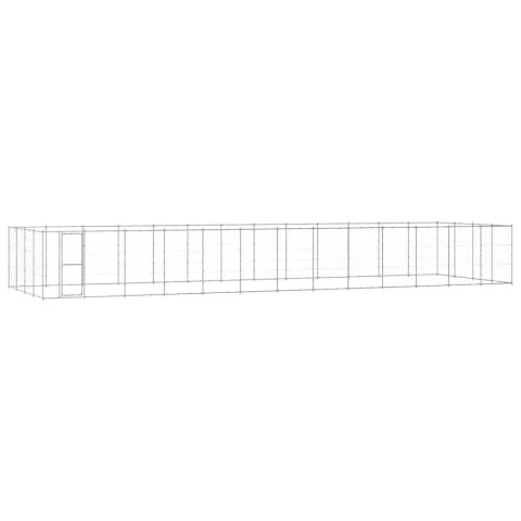 vidaXL Padoc pentru câini de exterior, 53,24 m², oțel galvanizat