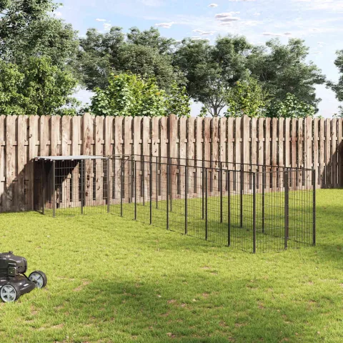 vidaXL Padoc pentru câini, negru, 7,26 m², oțel