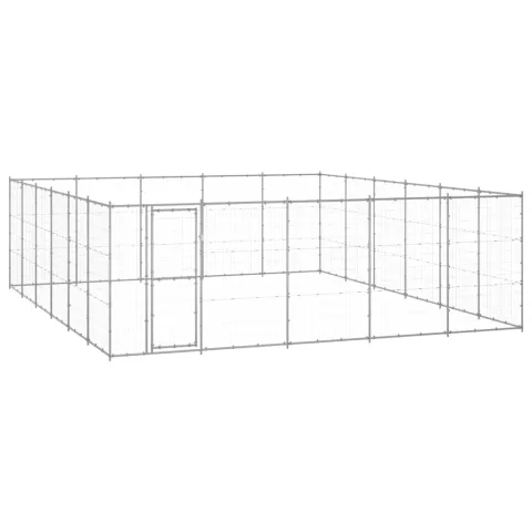 vidaXL Padoc pentru câini de exterior, 36,3 m², oțel galvanizat
