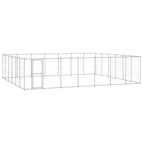 vidaXL Padoc pentru câini de exterior, 50,82 m², oțel galvanizat