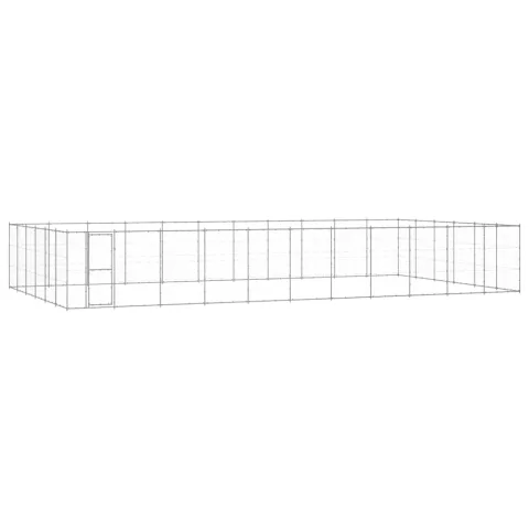 vidaXL Padoc pentru câini de exterior, 79,86 m², oțel galvanizat