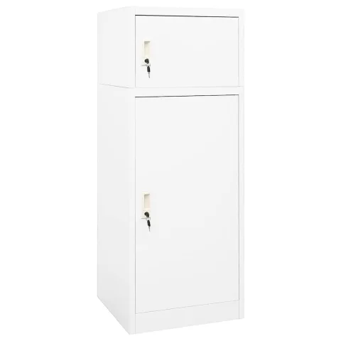 vidaXL Dulap pentru șa, alb, 53x53x140 cm, oțel