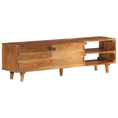 vidaXL Comodă TV, lemn masiv acacia cu finisaj tip miere, 140x30x40 cm