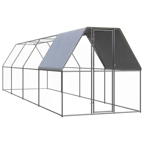 vidaXL Coteț de exterior pentru păsări, 2x8x2 m, oțel zincat