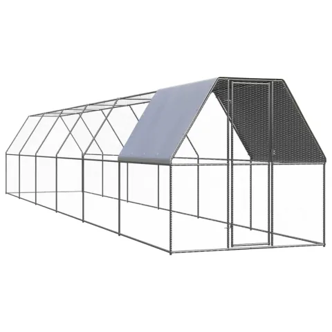 vidaXL Coteț de exterior pentru păsări, 2x12x2 m, oțel zincat