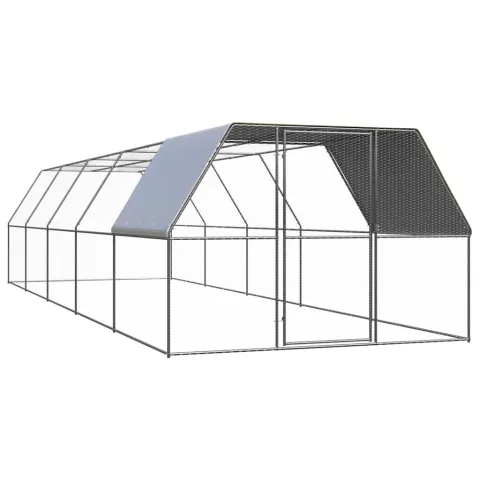 vidaXL Coteț de păsări pentru exterior, 3x10x2 m, oțel zincat