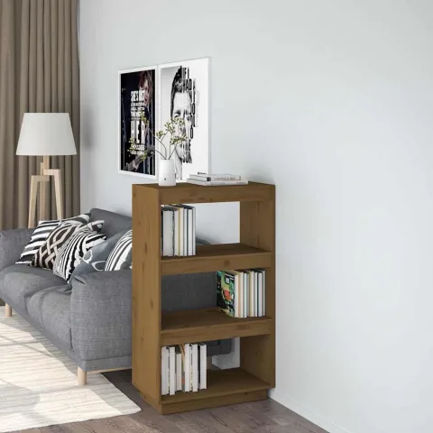 vidaXL Bibliotecă/Separator cameră maro miere 60x35x103cm lemn pin