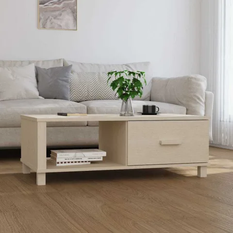 vidaXL Masă cafea „HAMAR”, maro miere, 100x55x35 cm, lemn masiv de pin