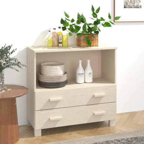 vidaXL Servantă „HAMAR”, maro miere, 85x35x80 cm, lemn masiv de pin