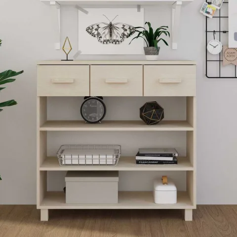 vidaXL Masă cafea „HAMAR”, maro miere, 90x35x90 cm, lemn masiv de pin