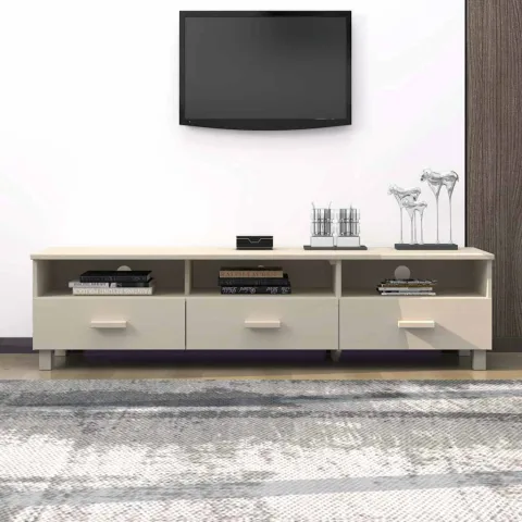 vidaXL Dulap TV „HAMAR”, maro miere, 158x40x40 cm, lemn masiv de pin