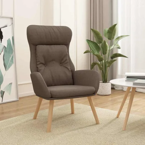 vidaXL Scaun de relaxare, gri taupe, material textil