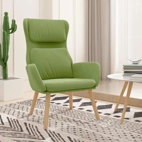 vidaXL Scaun de relaxare, verde deschis, catifea