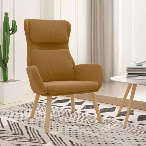 vidaXL Scaun de relaxare, maro, catifea