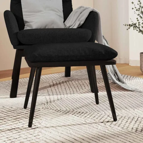 vidaXL Taburet, negru, 45x29,5x35 cm, textil & piele ecologică