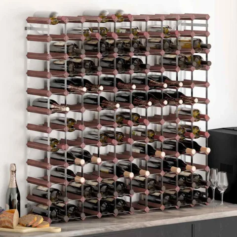 vidaXL Suport sticle de vin, 120 sticle, maro, lemn masiv de pin